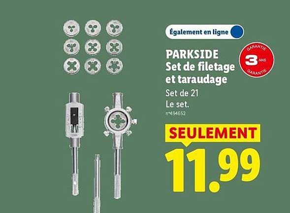 PARKSIDE Set de filetage et taraudage