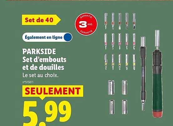PARKSIDE Set d'embouts et de douilles