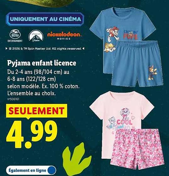 Pyjama enfant licence