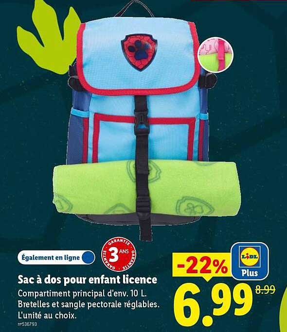 Sac à dos pour enfant licence