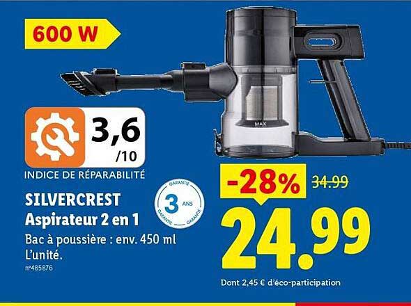 SILVERCREST Aspirateur 2 en 1