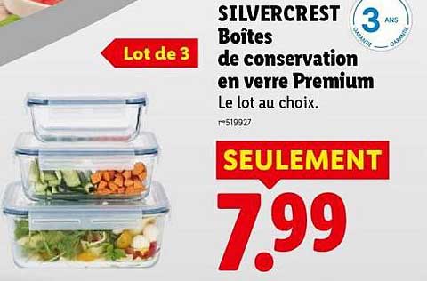 SILVERCREST Boîtes de conservation en verre Premium