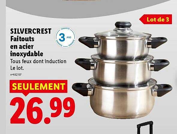 SILVERCREST Faitouts en acier inoxydable