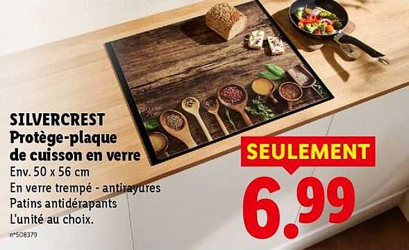 SILVERCREST Protège-plaque de cuisson en verre