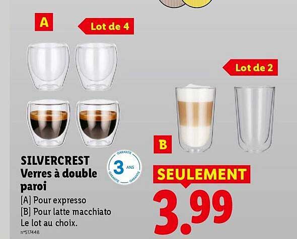 SILVERCREST Verres à double paroi