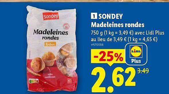 Sondey Madeleines rondes