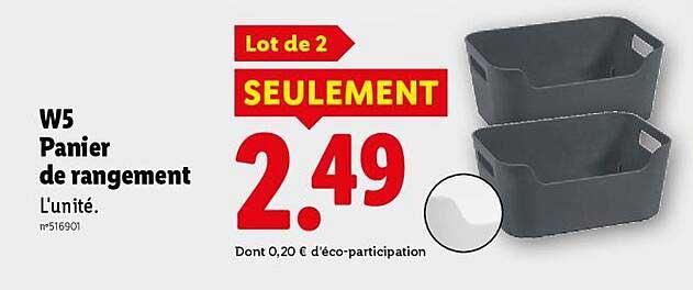 W5 Panier de rangement L'unité