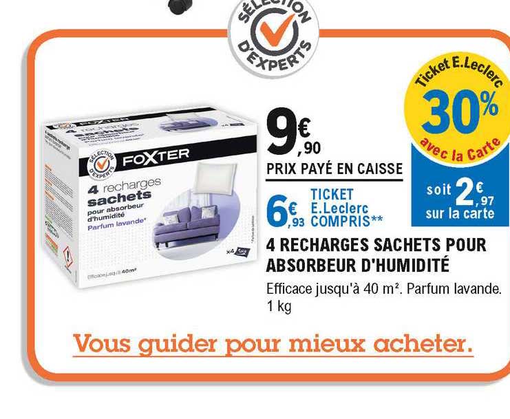 4 Recharges Sachets Pour Absorbeur D'humidité