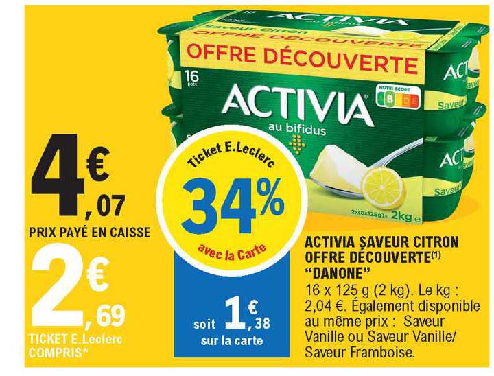 Activia Saveur Citron Offre Découverte "danone"