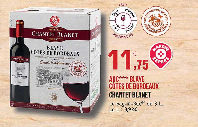 Aoc Blaye Côtes De Bordeaux Chantet Blanet