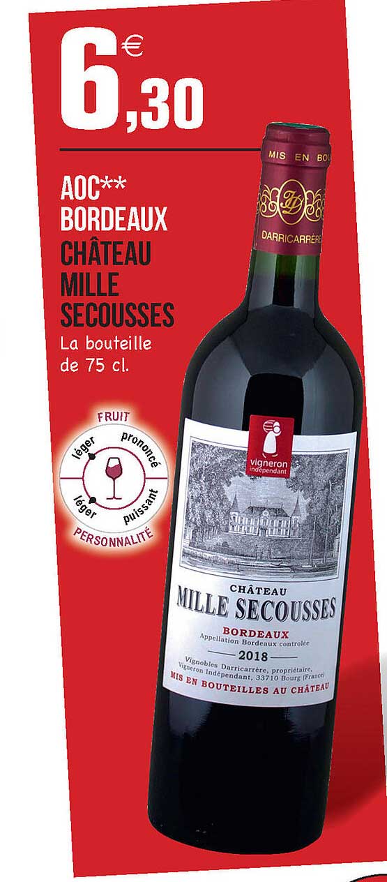 Aoc Bordeaux Château Mill Secousses