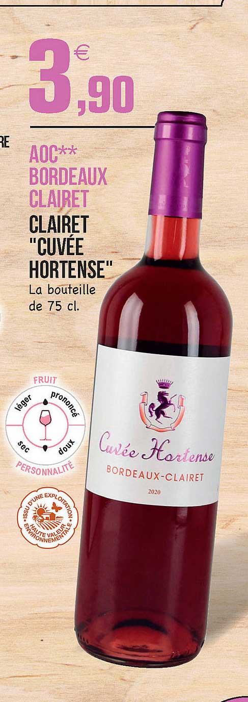 aoc bordeaux clairet "cuvée hortense"