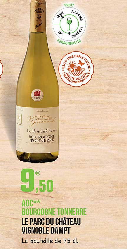 aoc bourgogne tonnerre le parc du château vignoble dampt