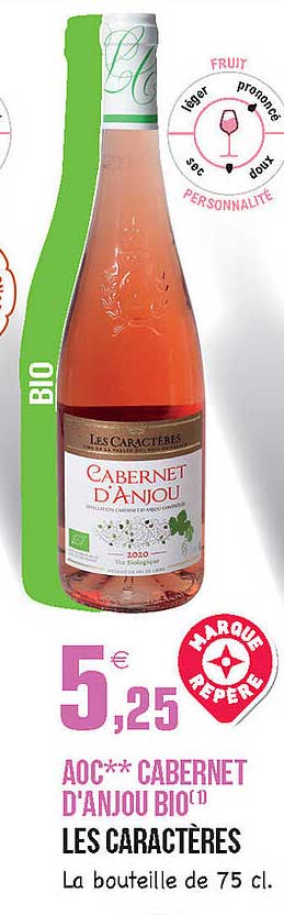 Aoc Cabernet D'anjou Bio Les Caractères