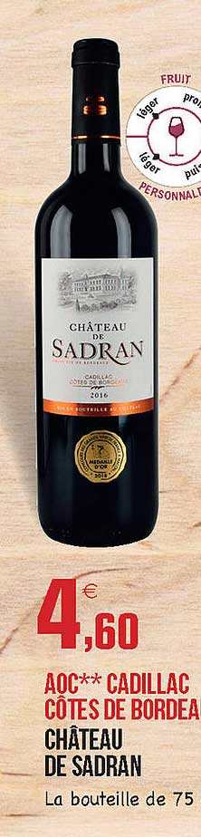 Aoc Cadillac Côtes De Bordeau Château De Sadran