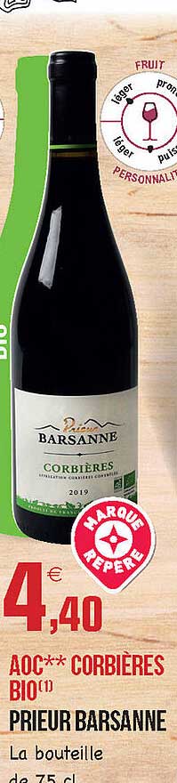 Aoc Corbières Bio Prieur Barsanne