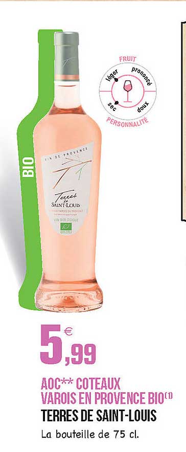 aoc coteaux varois en provence bio terres de saint-louis