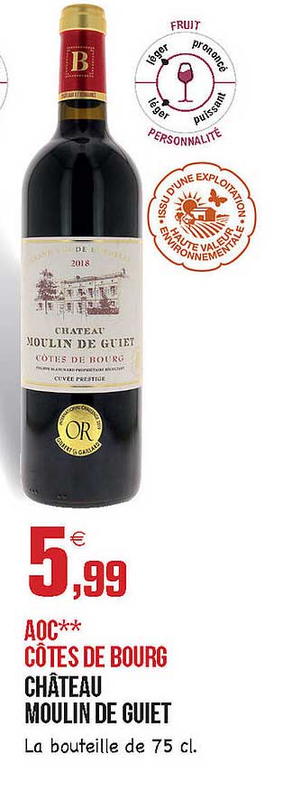 Aoc Côtes De Bourg Château Moulin De Guiet