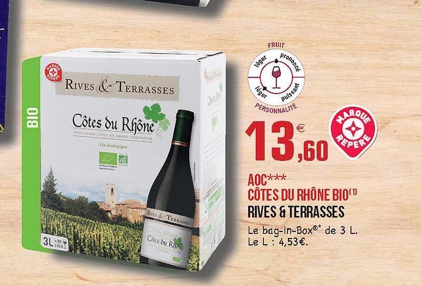 aoc côtes du rhône bio rives & terrasses