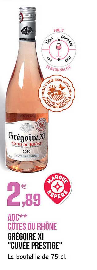 aoc côtes du rhône grégoire xI "cuvée prestige"