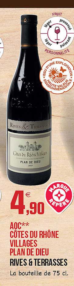 aoc côtes du rhône villages plan de dieu rives & terrasses