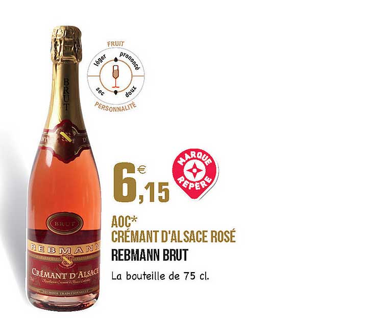 Aoc Crémant D'alsace Rosé Rebmann Brut