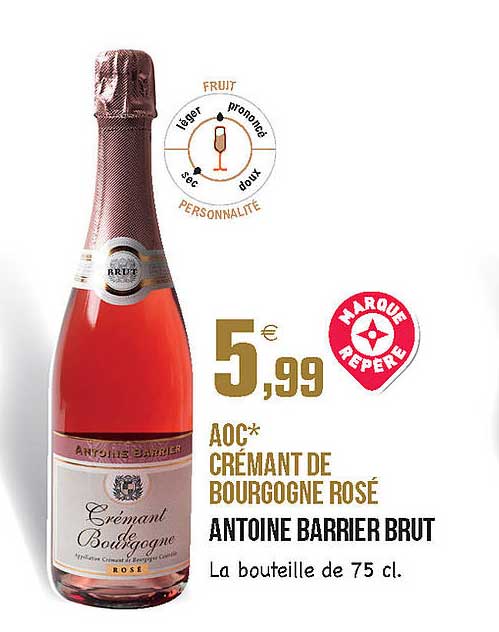 aoc crémant de bourgogne rosé antoine barrier brut