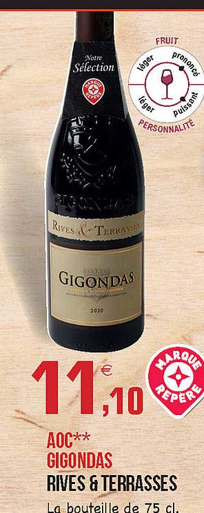 aoc gigondas rives & terrasses