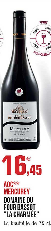 aoc mercurey domaine du four bassot "la charmée"