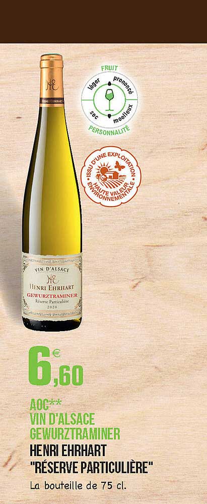 aoc vin d'alsace gewurztraminer henri ehrhart "réserve particulière"