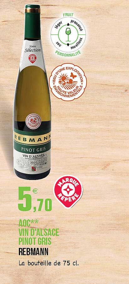 aoc vin d'alsace pinot gris rebmann