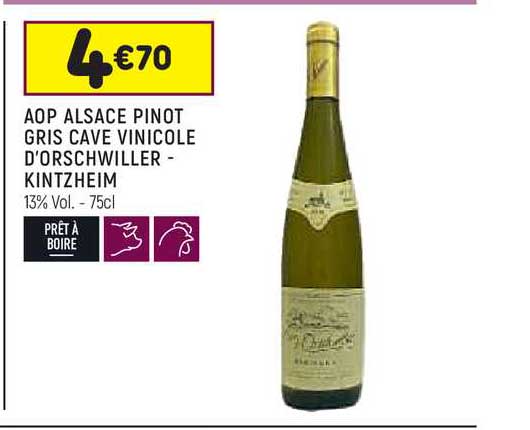 aop alsace pinot gris cave vinicole d'orschwiller - kintzheim