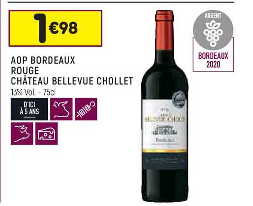 aop bordeaux rouge château bellevue chollet