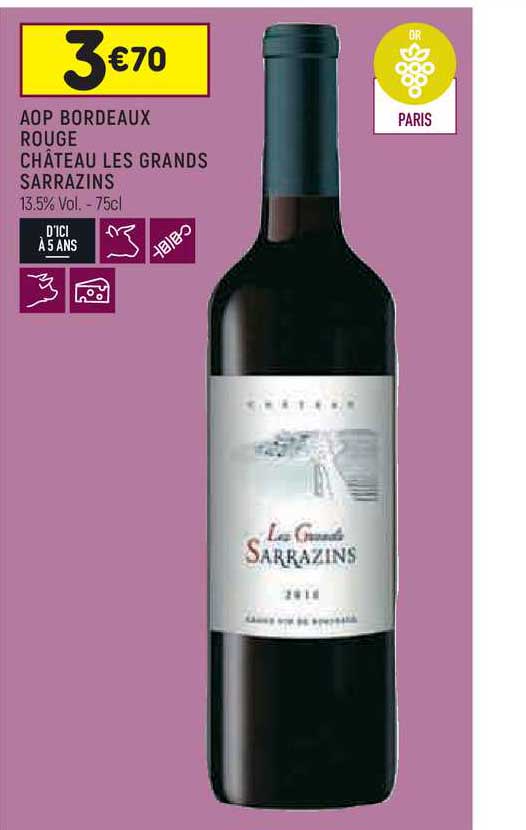 Aop Bordeaux Rouge Château Les Grands Sarrazins