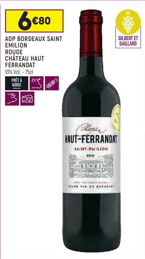 aop bordeaux saint émilion rouge château haut ferrandat