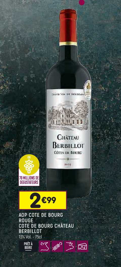 aop côte de bourg rouge côte de bourg château berbillot
