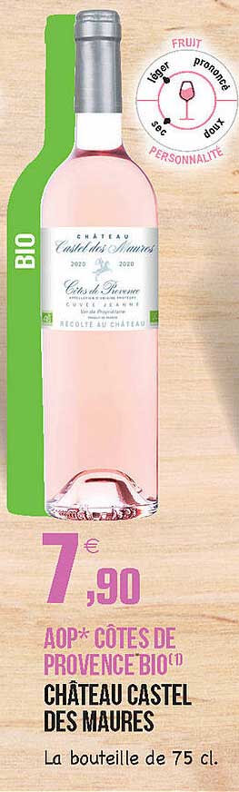 Aop Côtes De Provence Bio Château Castel Des Maures