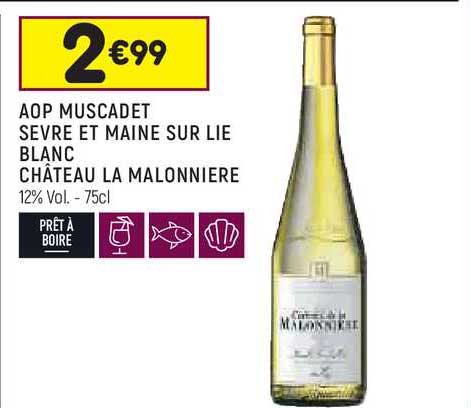 aop muscadet sèvre et maine sur lie blanc château la malonnière