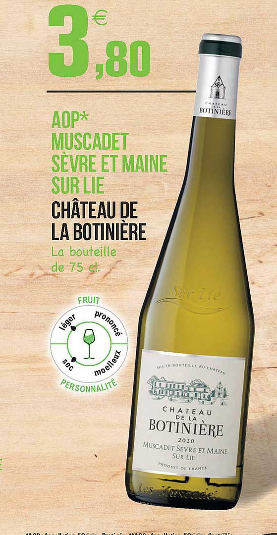 aop muscadet sèvre et maine sur lie château de la botinière