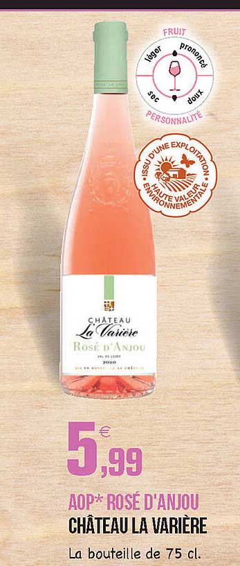 aop rosé d'anjou château la varière