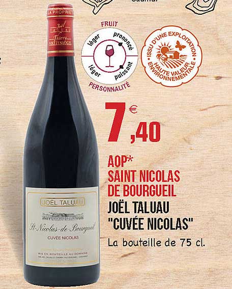 Aop Saint Nicolas De Bourgueil "cuvée Nicolas"