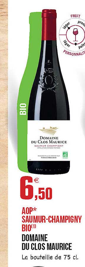 aop saumur-champigny bio domaine du clos maurice