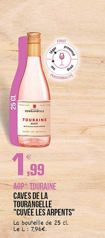 aop touraine caves de la tourangelle "cuvée les arpents"