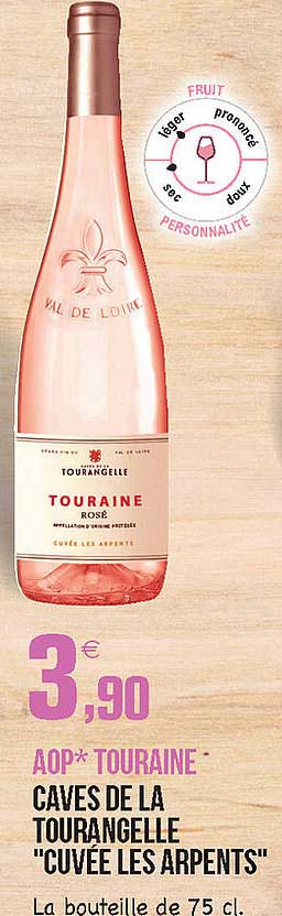 aop touraine caves de la tourangelle "cuvée les arpents"