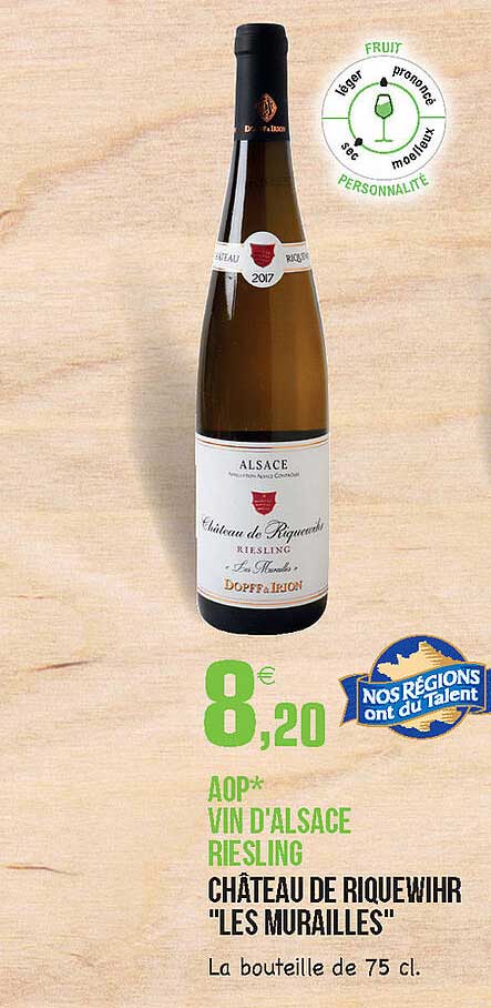 Aop Vin D'alsace Riesling Château De Riquewihr "les Murailles"