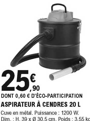 aspirateur à cendres 20 l