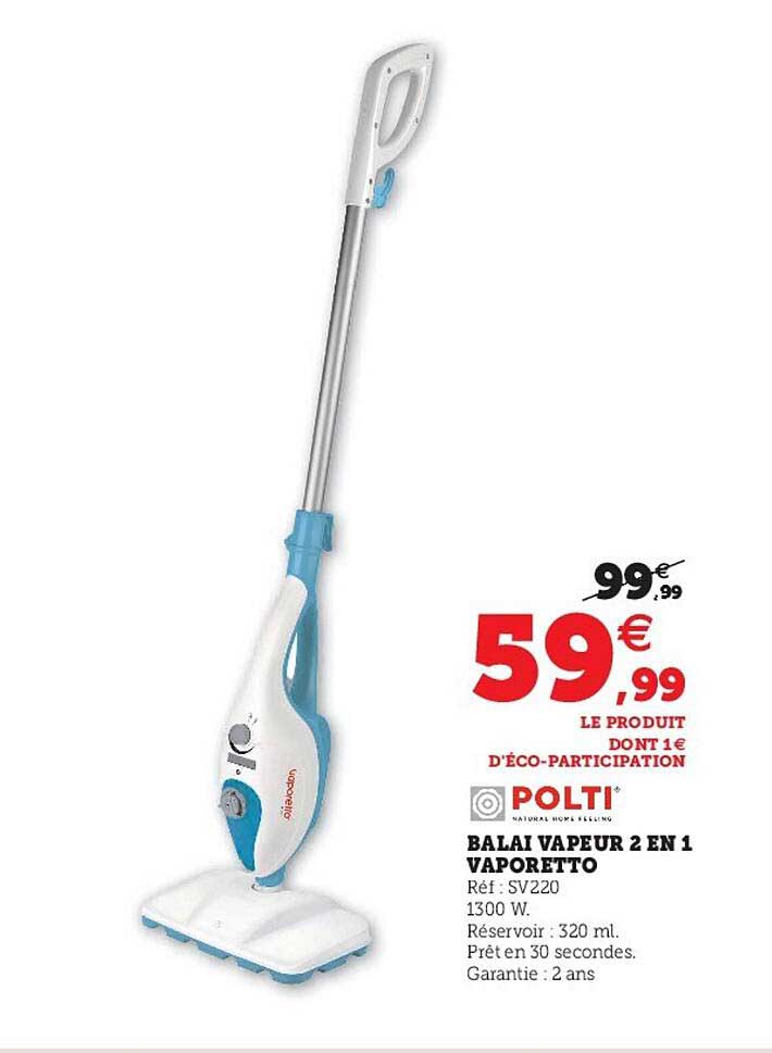 balai vapeur 2 en 1 vaporetto