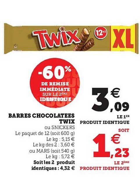 Barres Chocolatées Twix