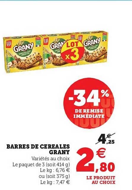 barres de céréales grany