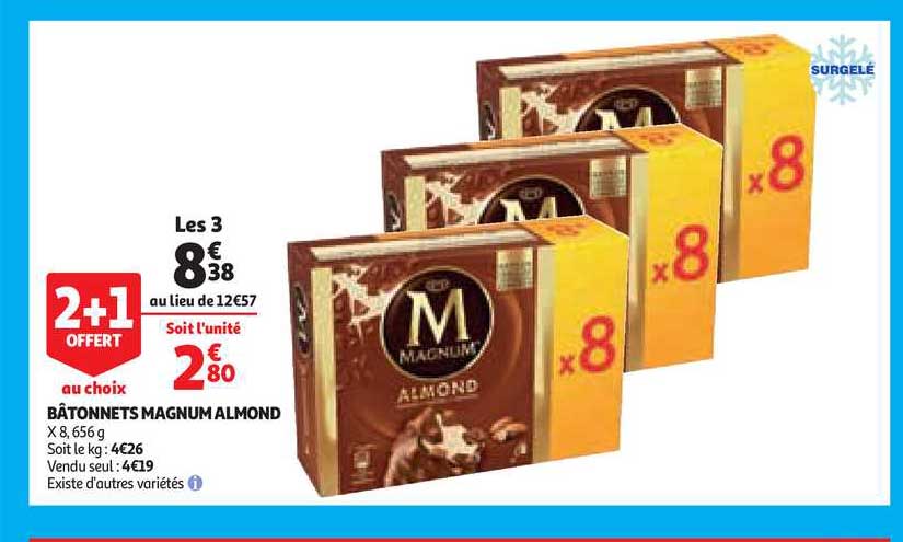 bâtonnets magnum almond